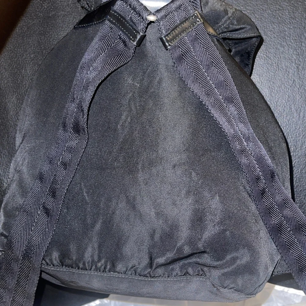 Black Vintage Prada Tessuto Nylon Backpack Unisex (Small Size) w/ AD COA